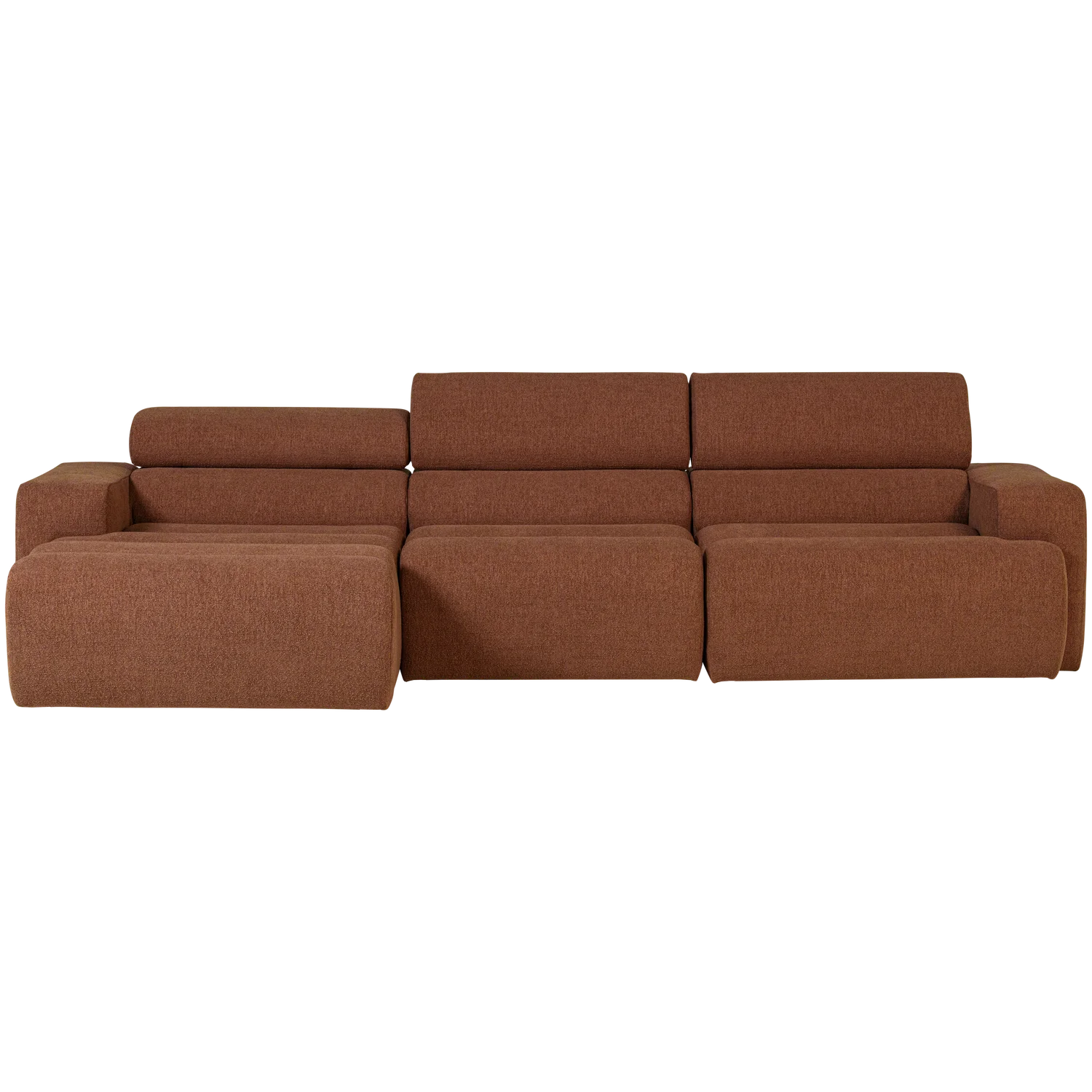 Ecksofa Sofa NOVI Bezug Bouclé terra Chaiselongue rechts