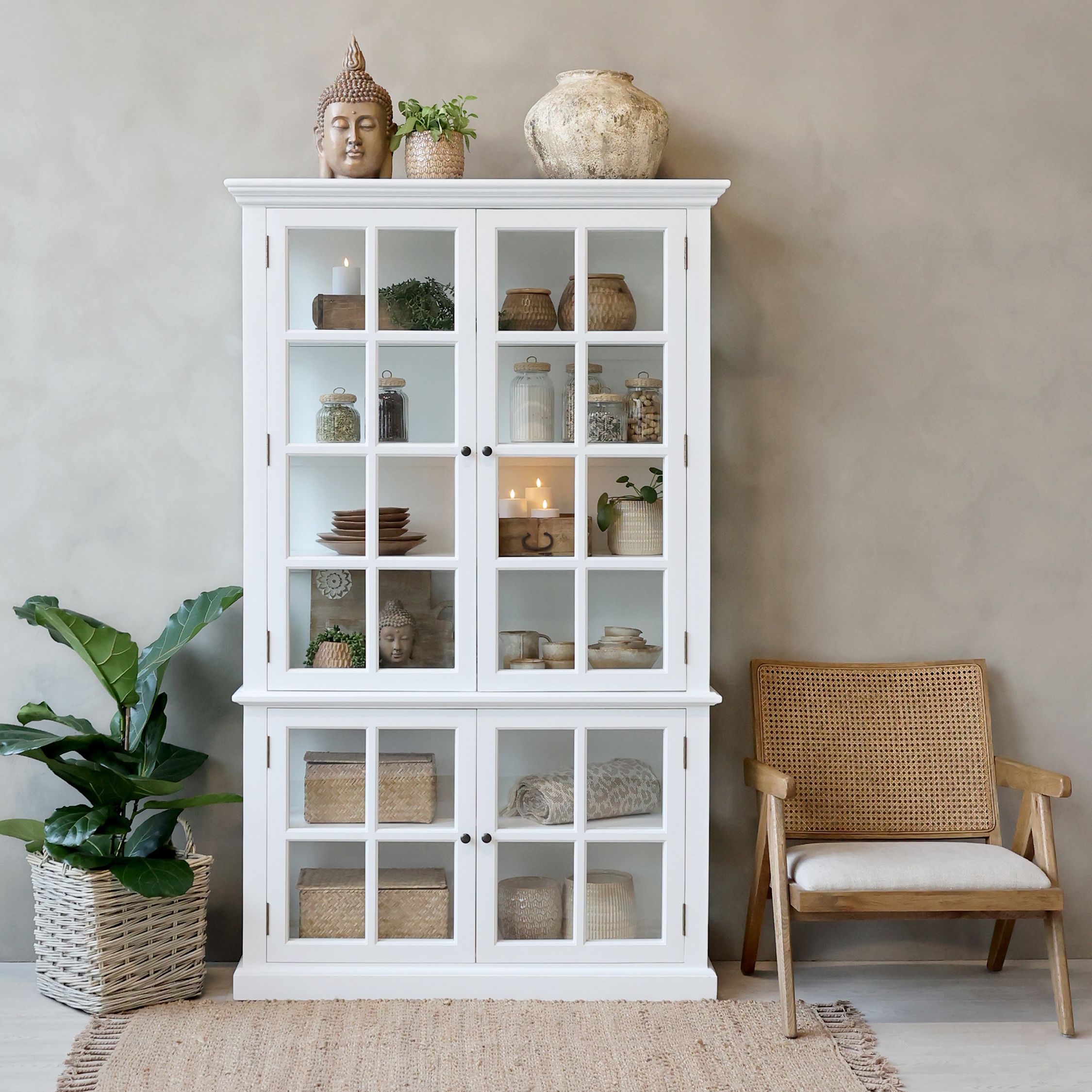 Vitrine Marseille Glasvitrine weiss