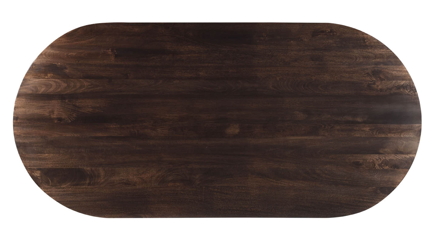 Esstisch Salvator oval 230 x 110 cm Mangoholz Farbe wallnuss