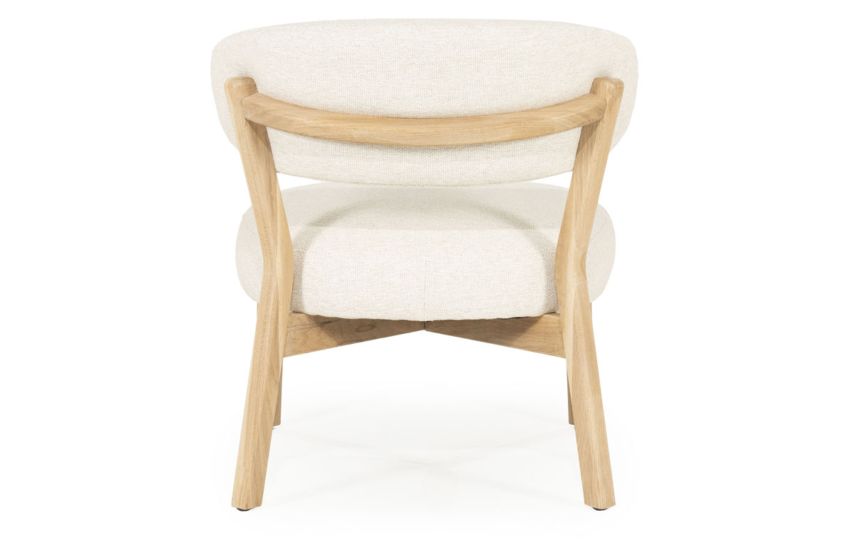 Sessel Mikky Eiche helbraun Stoff beige Clubsessel Fernsehsessel