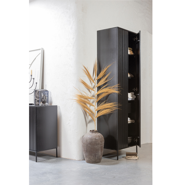 Schrank New Gravure H 210 cm Kiefer schwarz