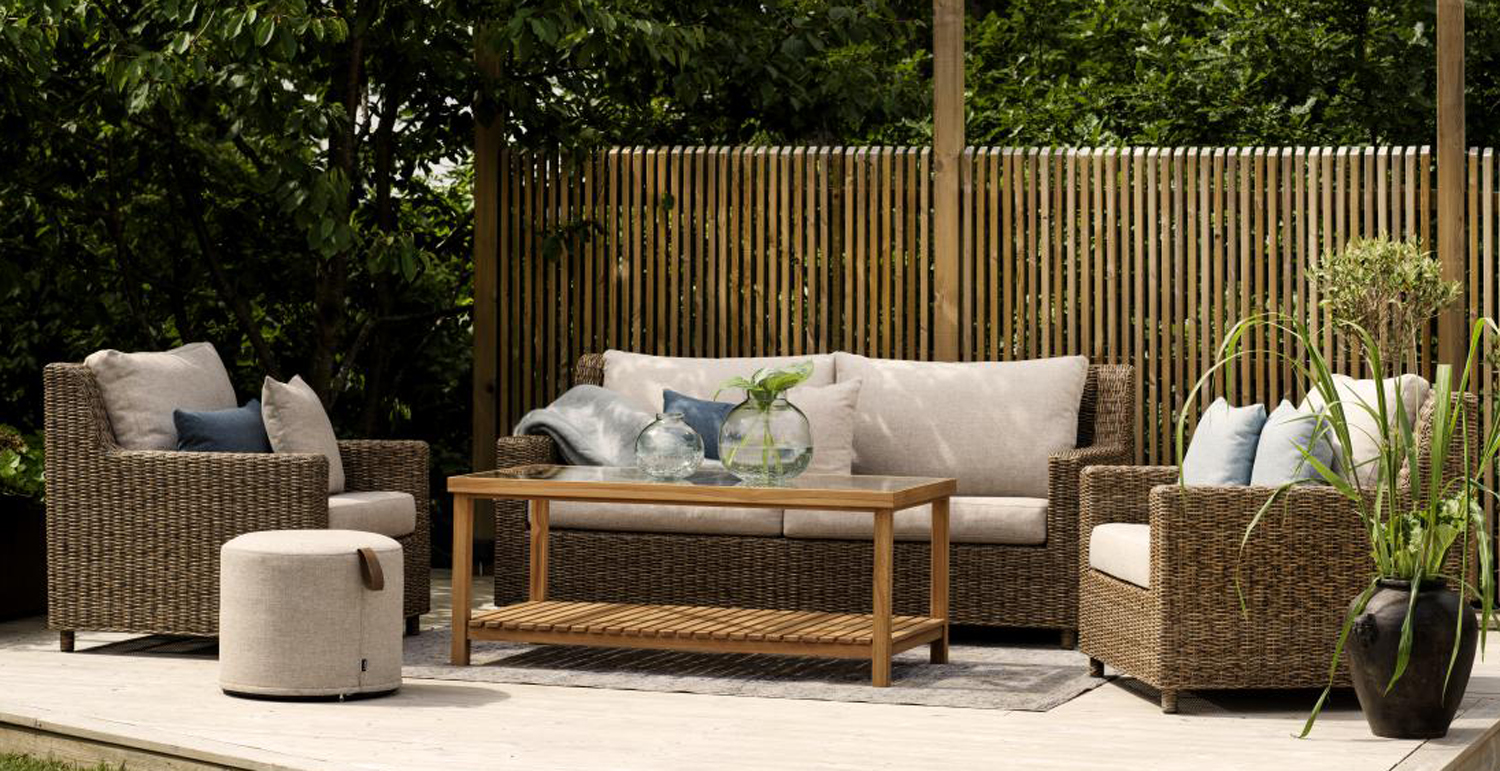 Exclusive Garten Loungegruppe Sandkorn Polyrattan