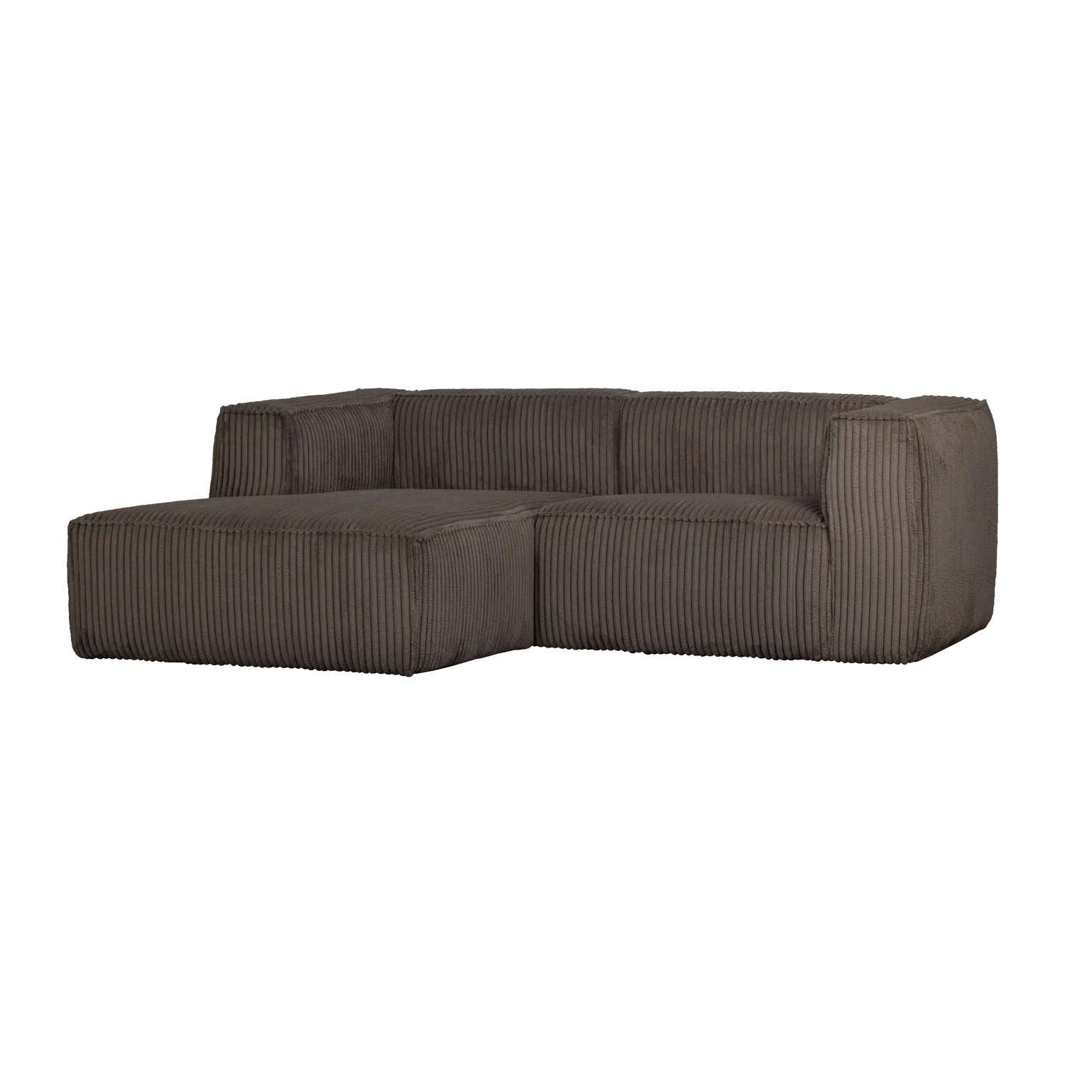 Ecksofa BEAN Ribcord mud Longchair links