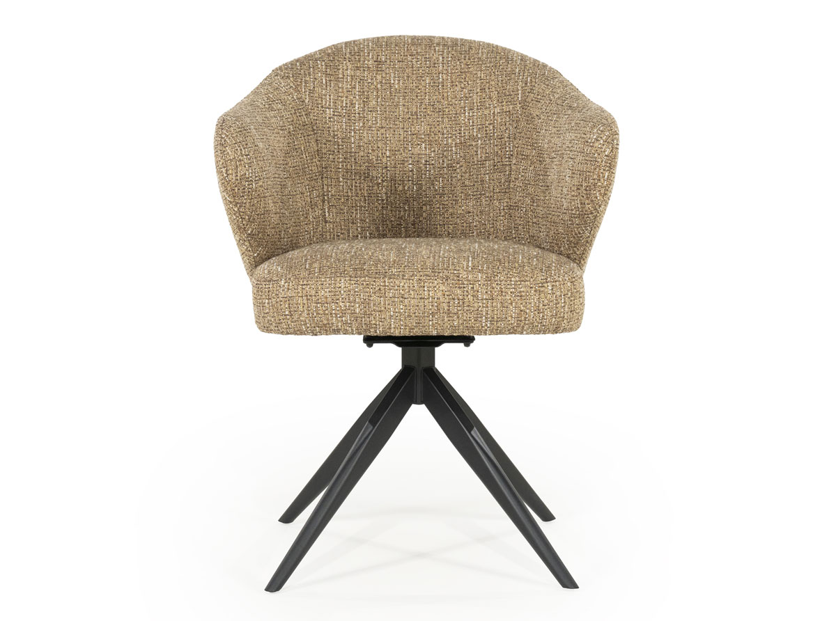 Esszimmer Stuhl Connor drehbar Metall Stoff senffarben