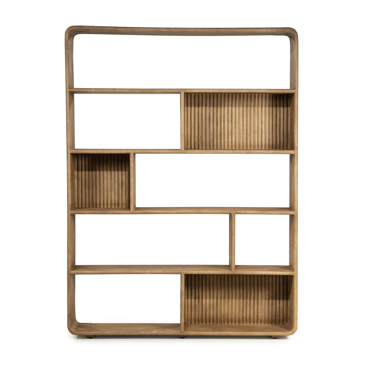 Bücherregal Regal Rigato groß H 200 cm Mango Massivholz braun