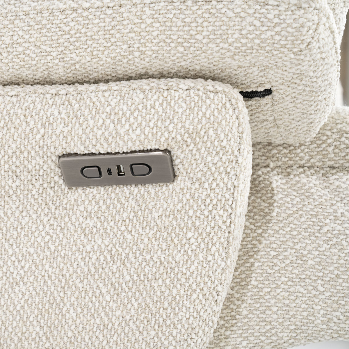 Relaxsessel Caleb elektrisch verstellb. mit Hocker Stoff beige
