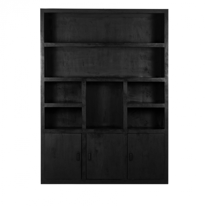 Bücherschrank XAVER B 160 cm Schrank Mangoholz schwarz