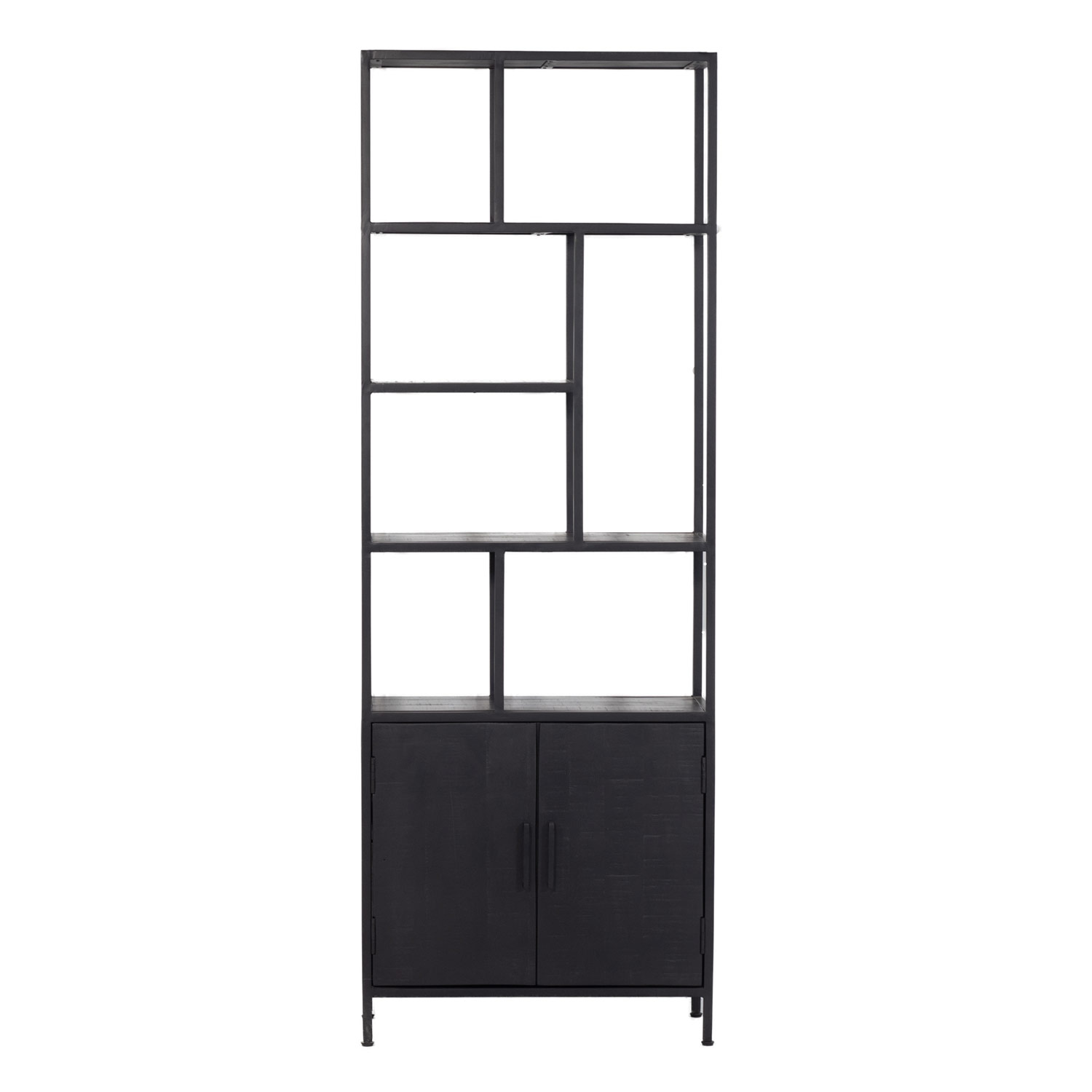 Regal mit Türen BONY B 75 cm Bücherregal schwarz