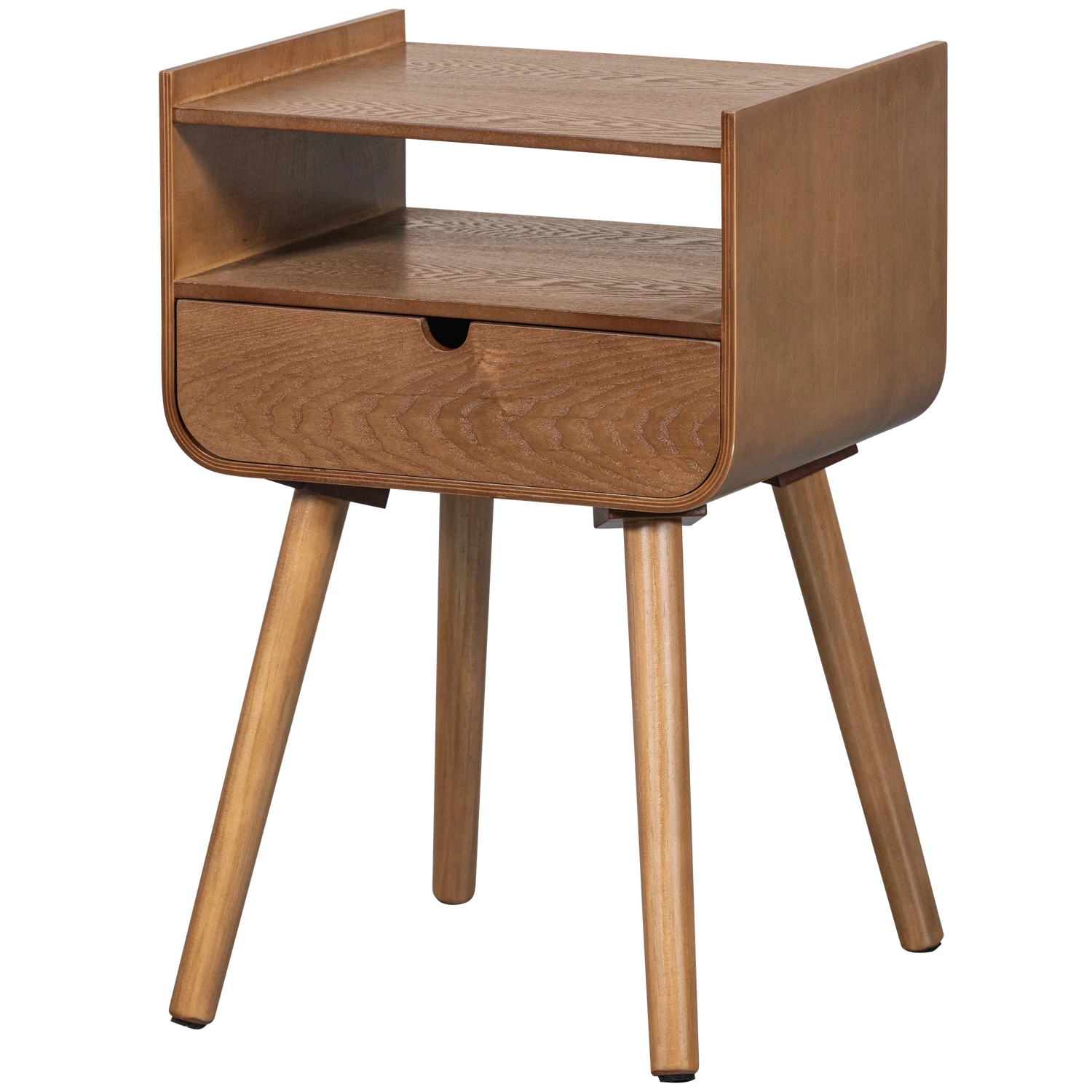 Nachtschränkchen NILS H 54 cm mit 1 Schublade MDF Holzdekor braun