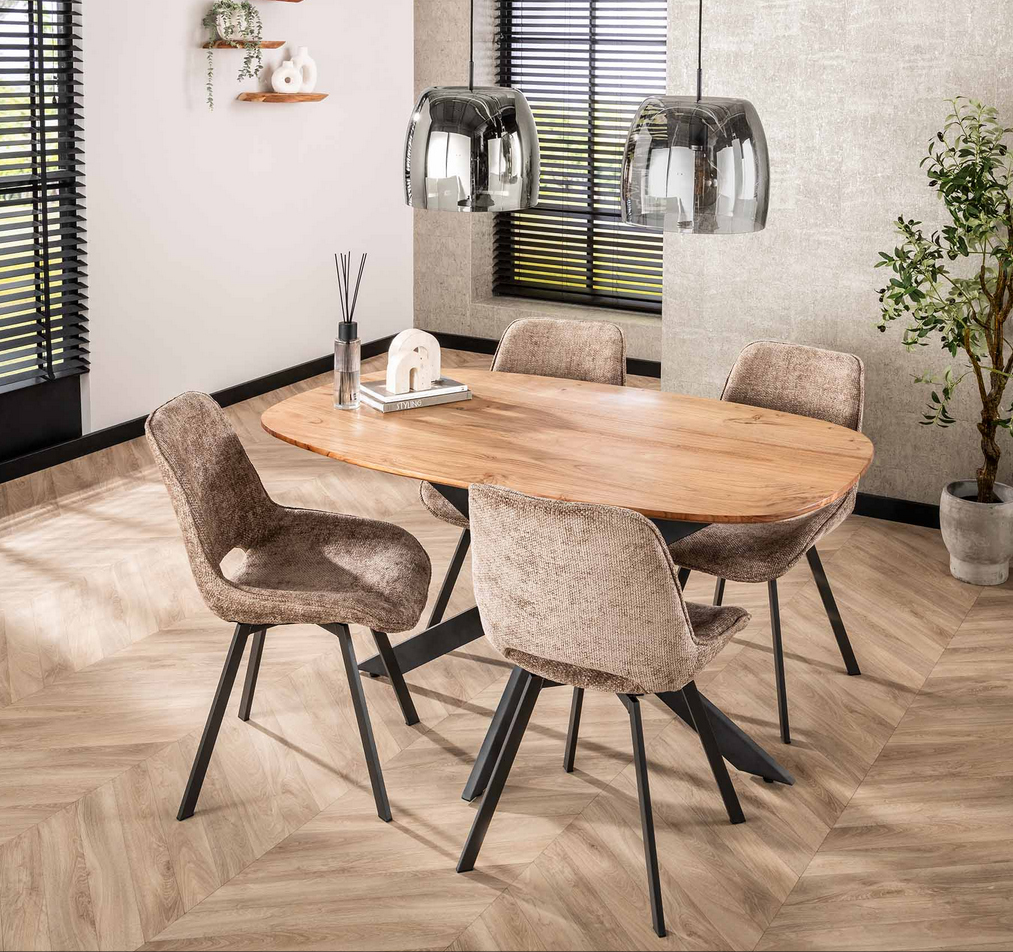 Esstisch SVENDBORG oval 150 cm Akazie natur