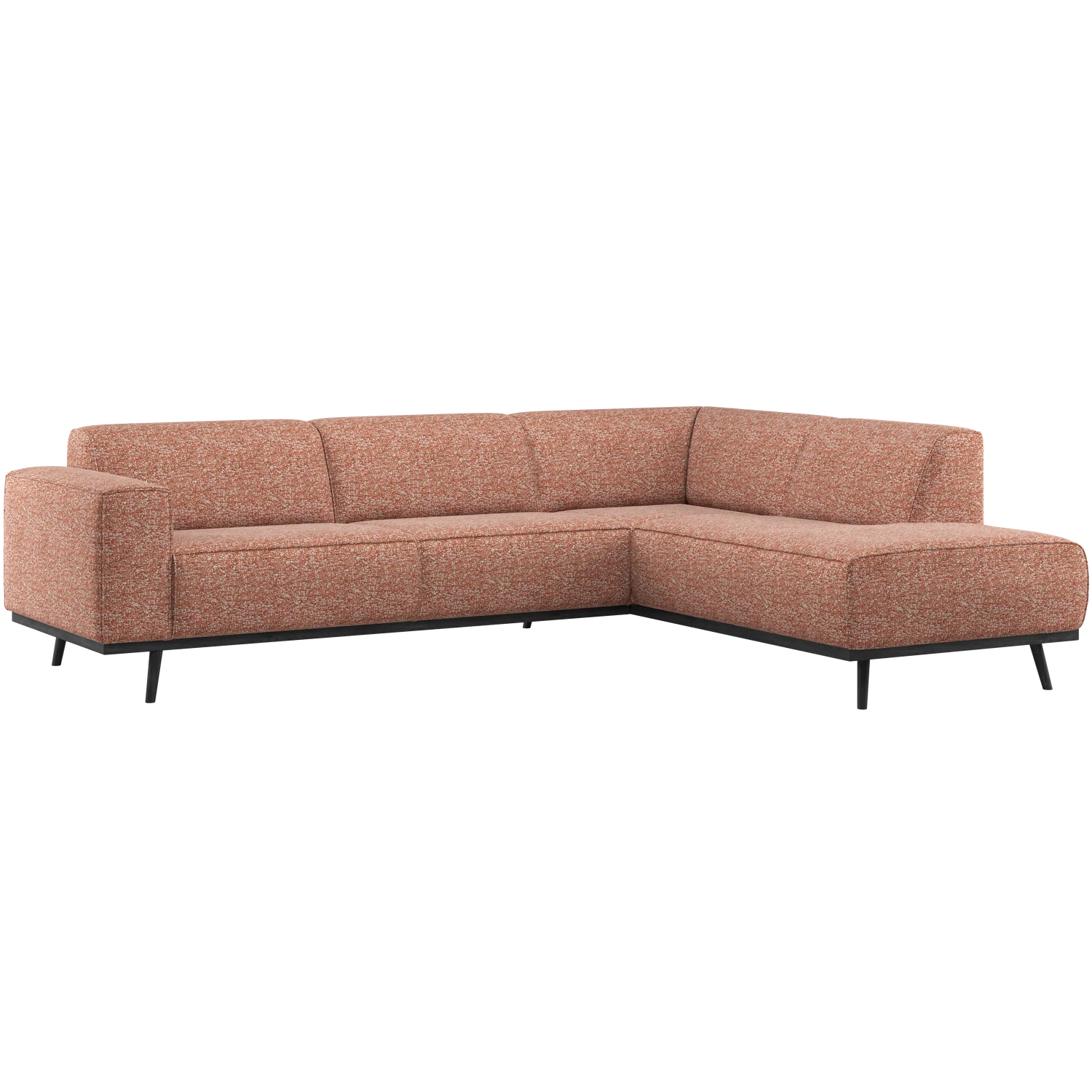 Eckgsofa STATEMENT Webstoff terra melange Longchair rechts