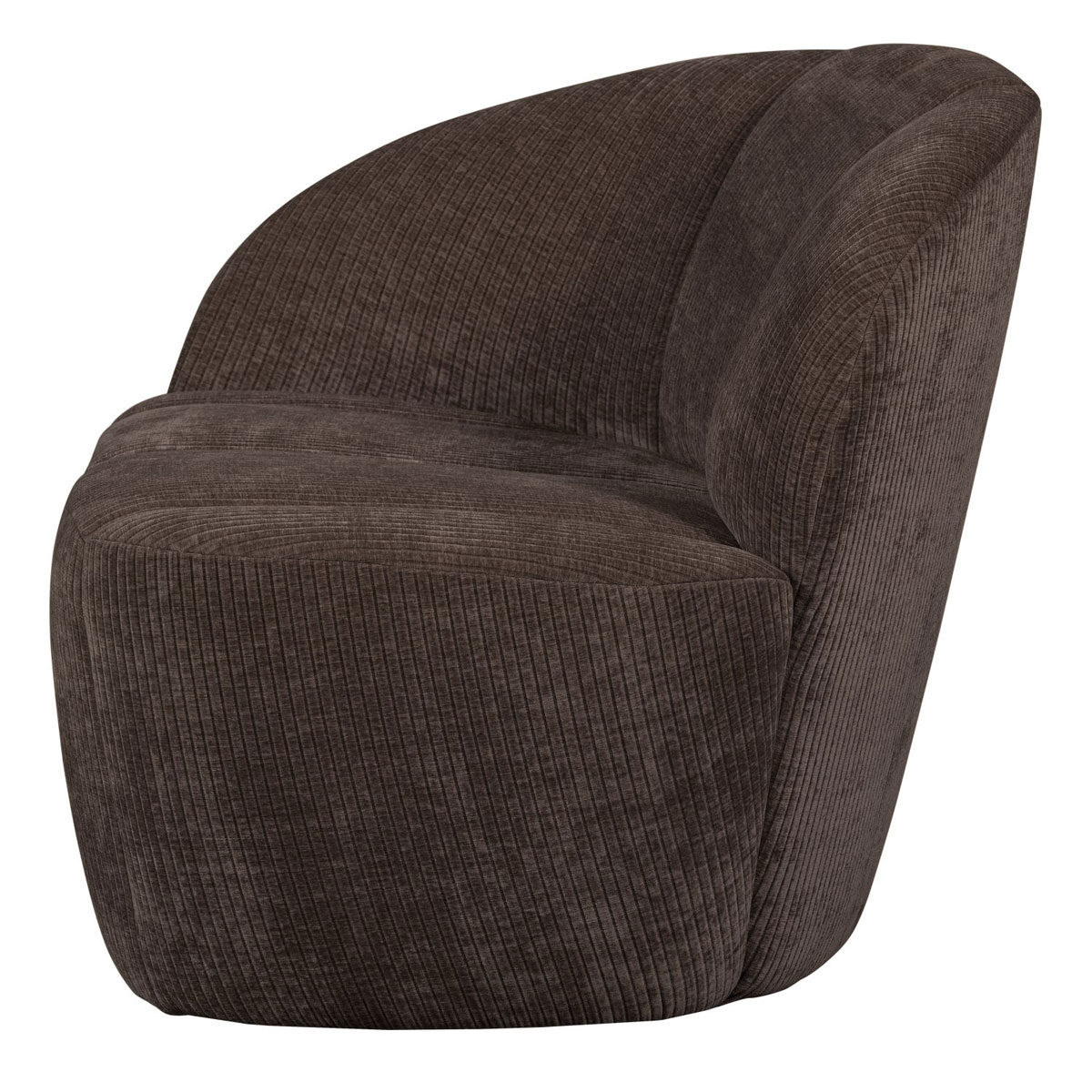 woood 2 Sitzer Sofa Bank MOJO links gerippter Stoff braun