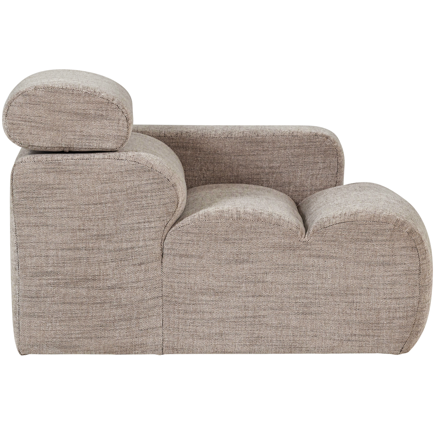 Sofaelement NOVI mit Armlehne rechts Element Webstoff natur melange