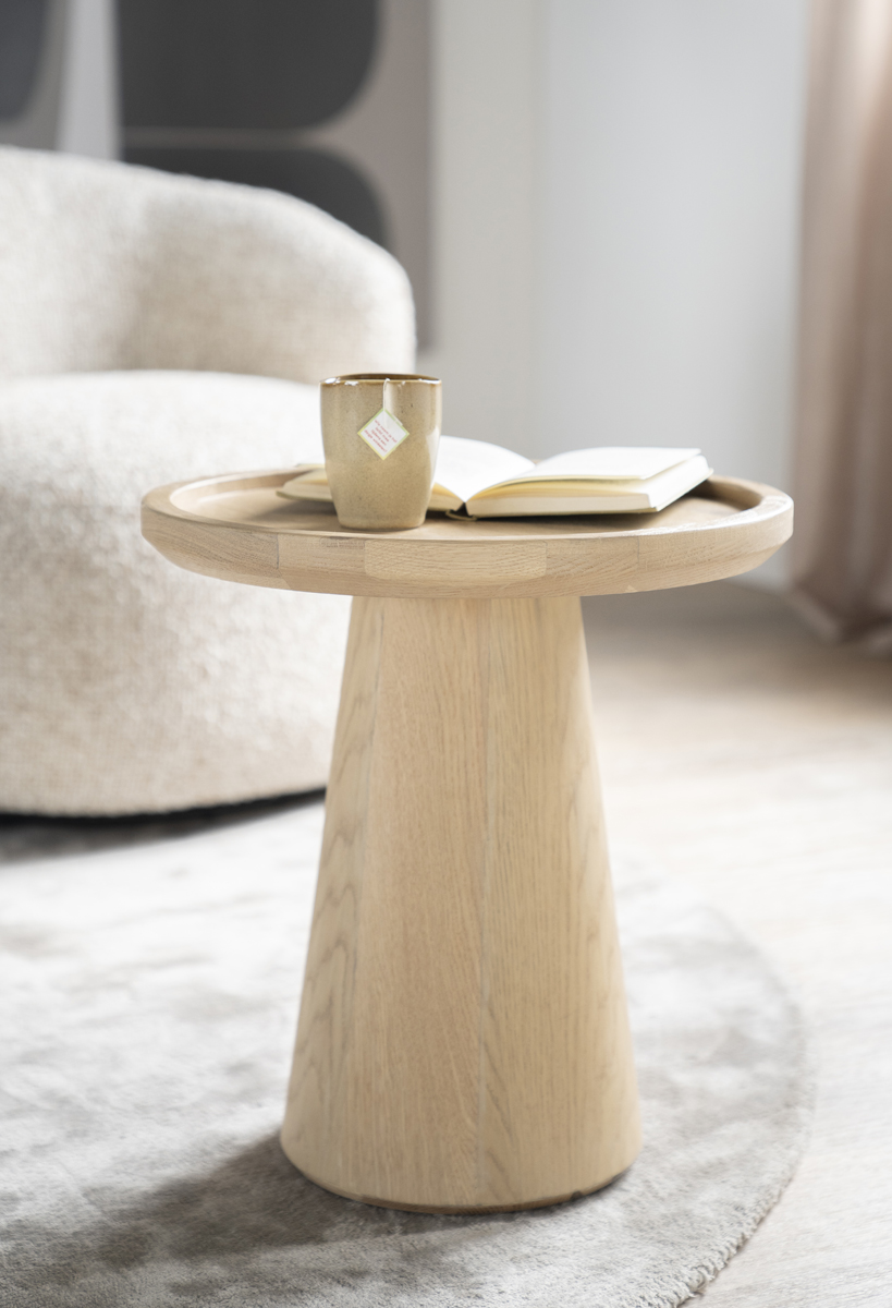 Couchtisch Leia rund Ø 46 cm MDF Eiche