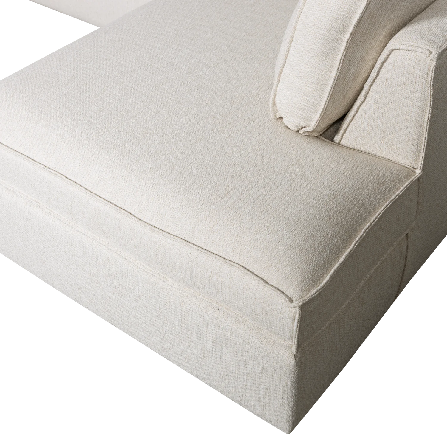 Ecksofa Sofa THOMAS Bezug Webstoff natur Chaiselongue rechts