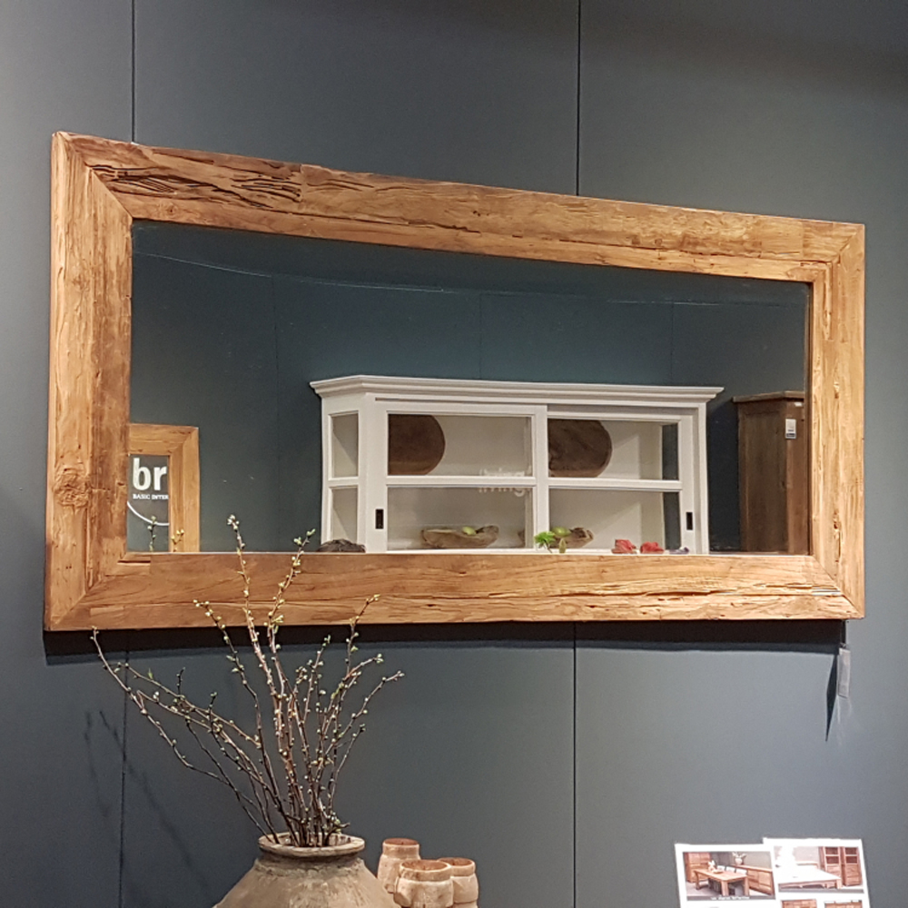 Wandspiegel EROSIE 200 x 80 cm Spiegel Teakholz