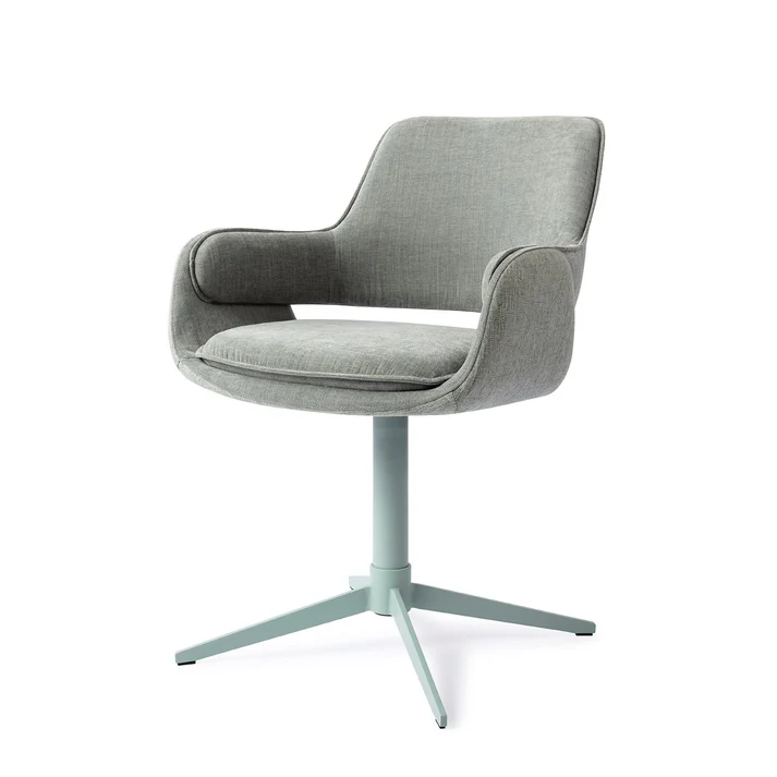 Esszimmerstuhl Oketo drehbar – Green Midori mit Gestell in Metall mattmint