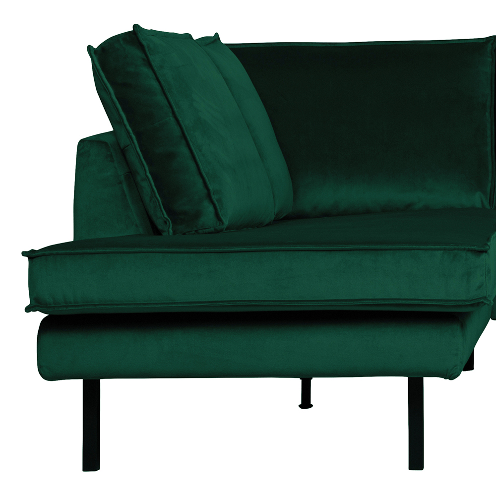 Eckgarnitur Rodeo Samt waldgrün Couch Sofa Ecksofa Longchair links