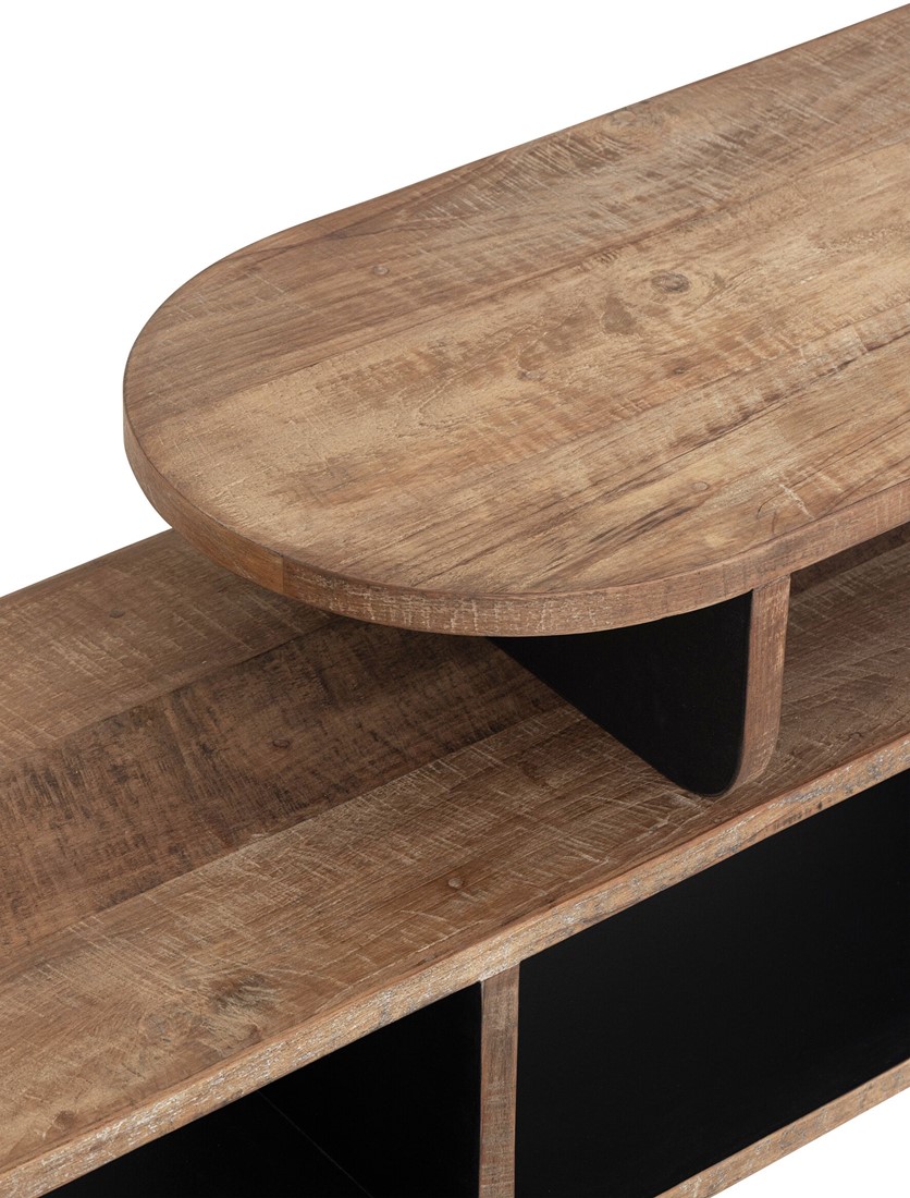 TV Möbel Evo 2-teilig verstellbar recyceltes Teakholz Lowboard