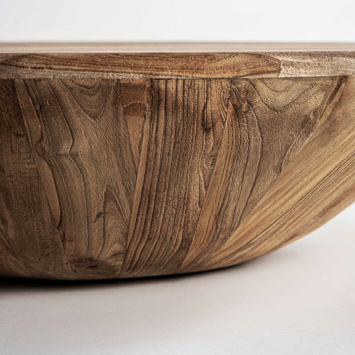 Couchtisch ERLOY rund Ø 90 cm recyceltes Teakholz