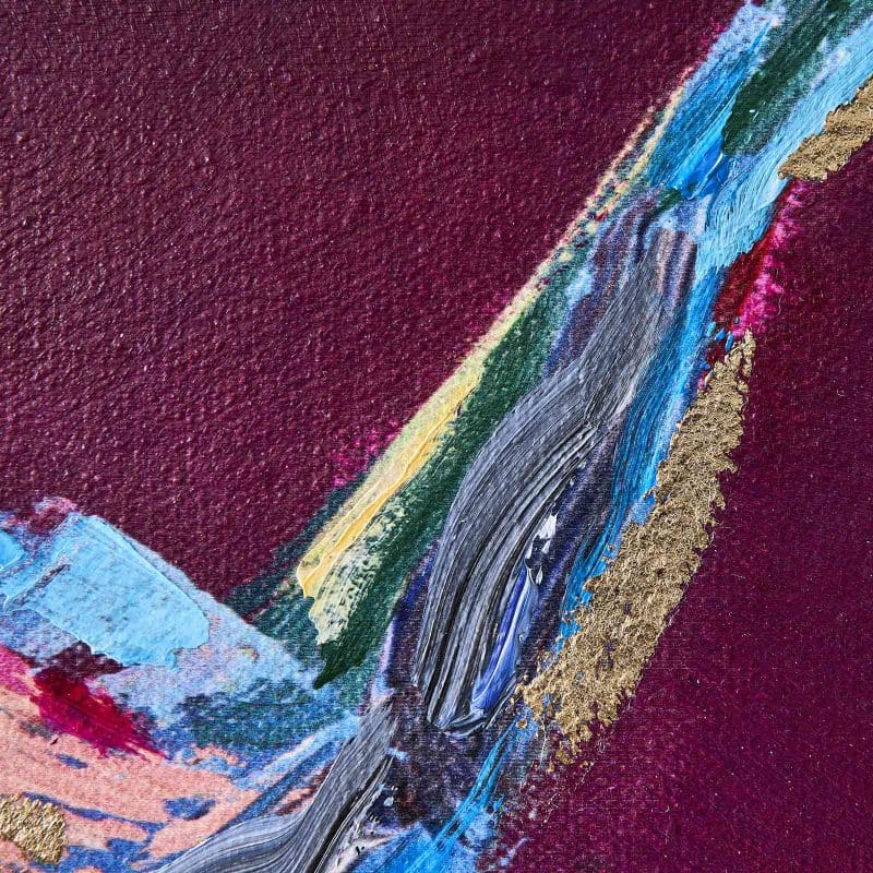 Bild 30 x 30 cm Zwitscherklang Vogel Bird Acryl Leinwand lila 