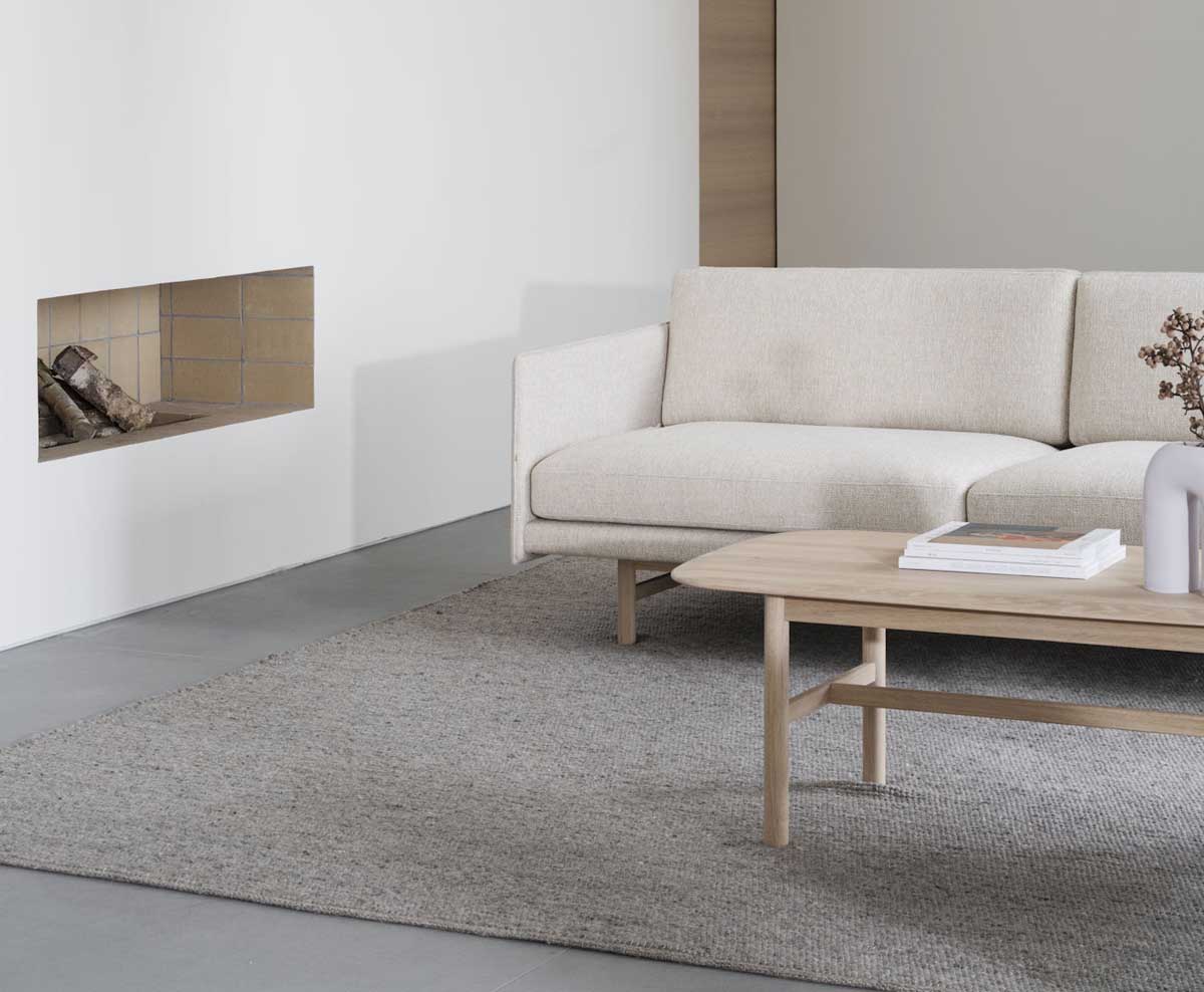 3 Sitzer Sofa HALLGERD 212 cm Stoff beige