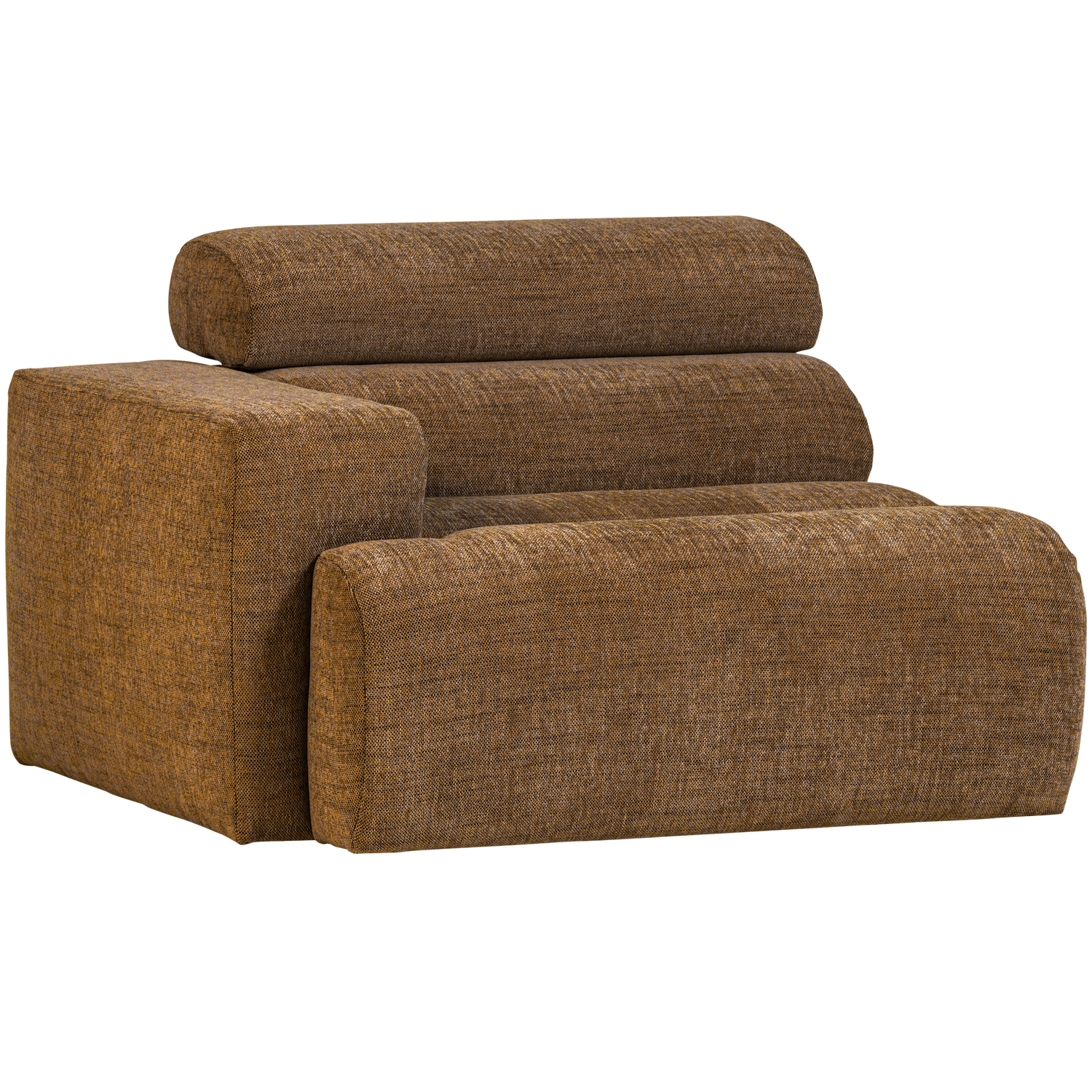 Sofaelement NOVI mit Armlehne links Element Webstoff karamell melange