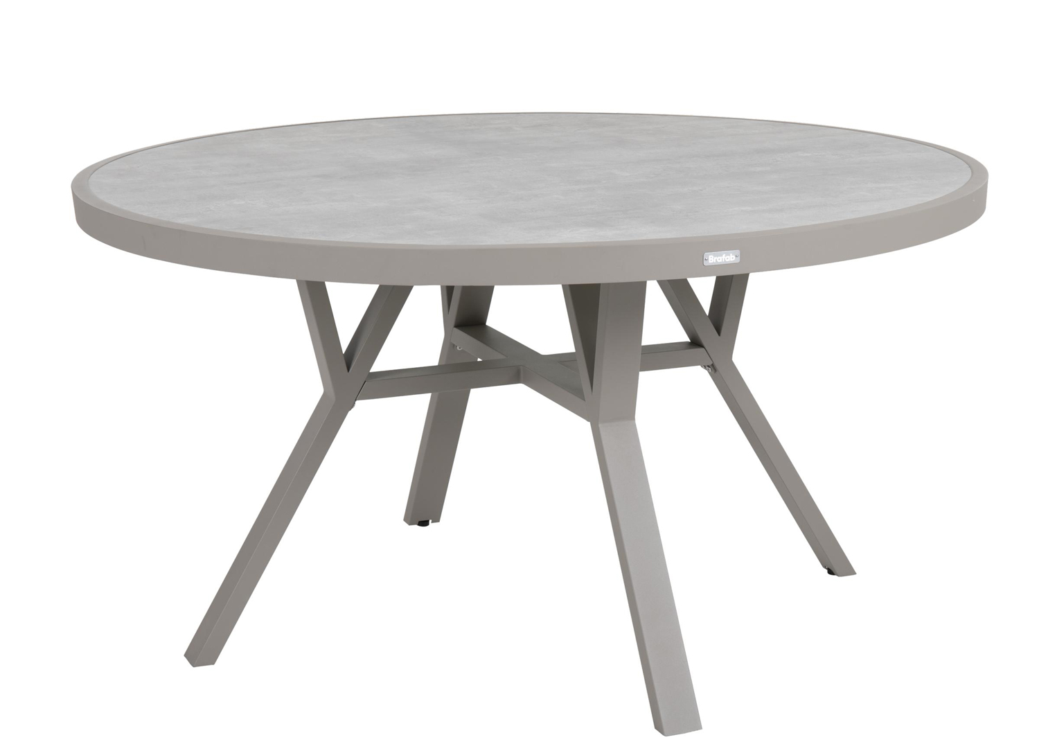 Gartenmöbel Esstischgruppe Samvaro beige Tisch Ø 140 cm mit 6 Stühlen