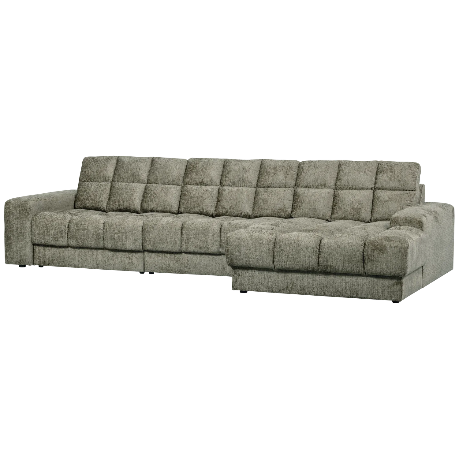 Ecksofa Sofa SECOND DATE Bezug Struktur Velvet frost Chaiselongue rechts