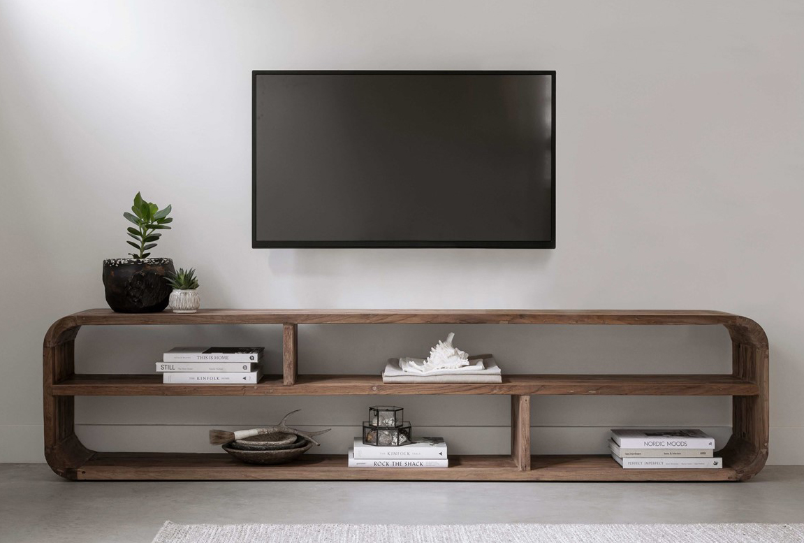 TV Möbel Lowboard CORSO 220 cm rusticales Teakholz