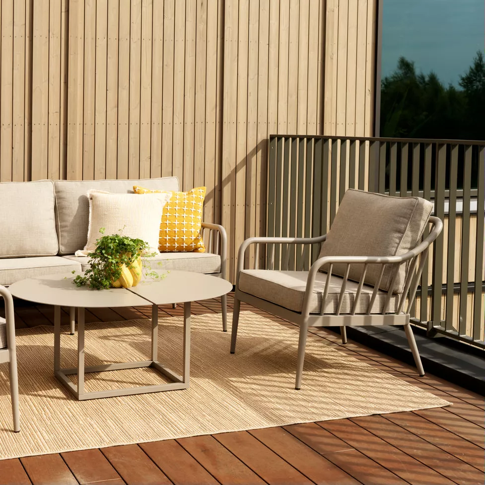 Gartensessel Gartenstuhl Coleville mit Kissen Aluminium khaki