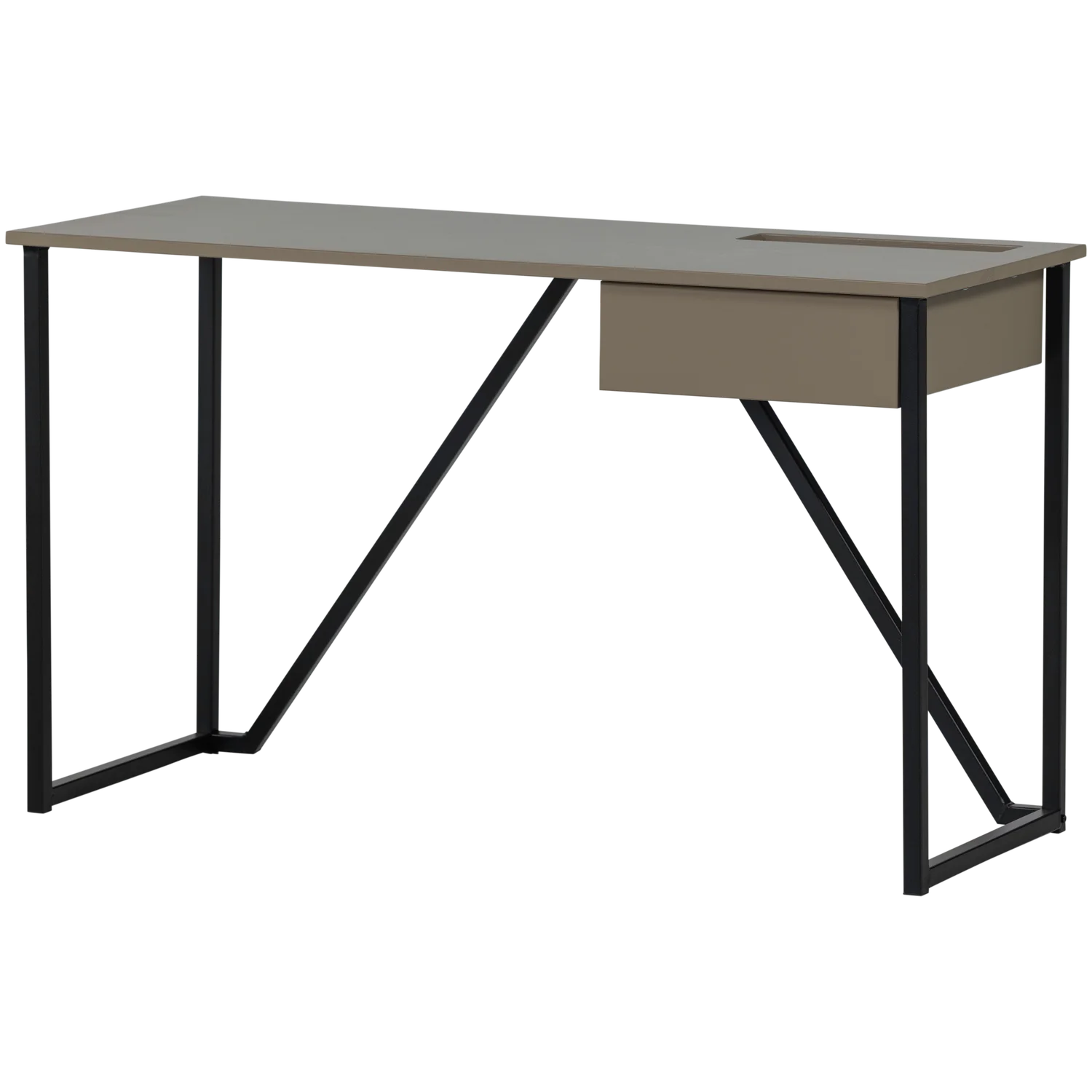Schreibtisch NEW JULIUS Kiefernholz schlammfarben Metallgestell