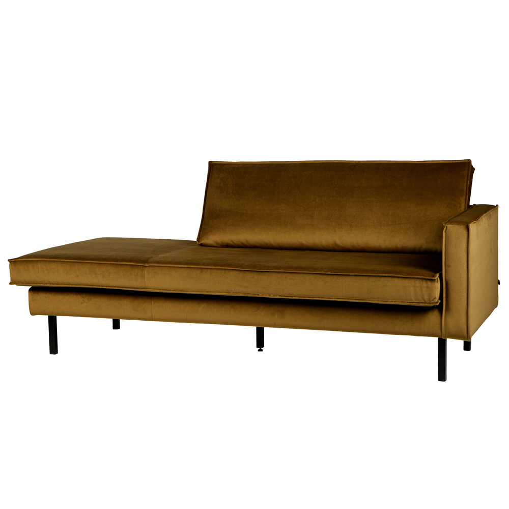 Sofa Chaiselongue RODEO Recamiere Samt honiggelb
