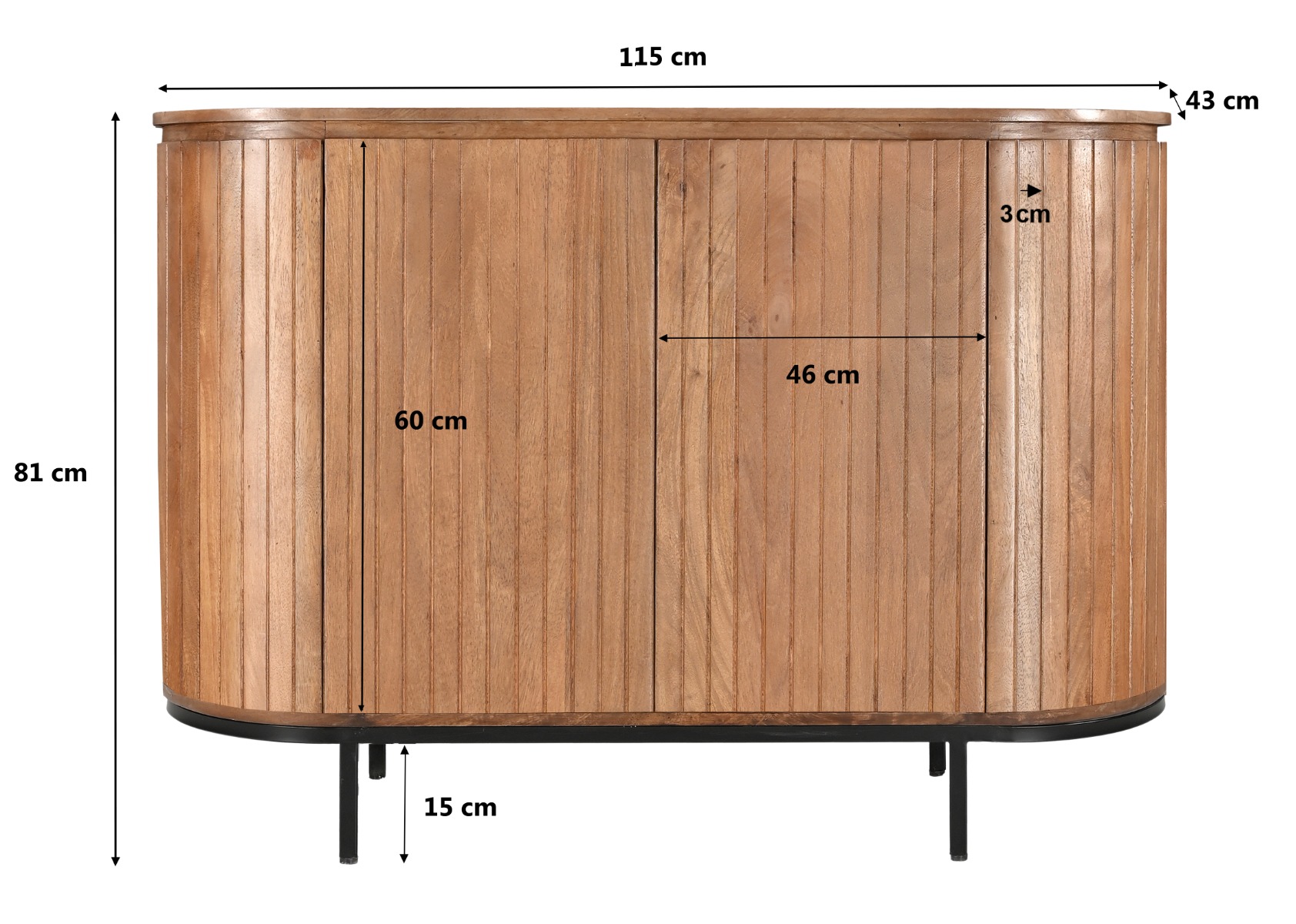 Sideboard Anrichte Noor 115 cm Mangoholz natur  