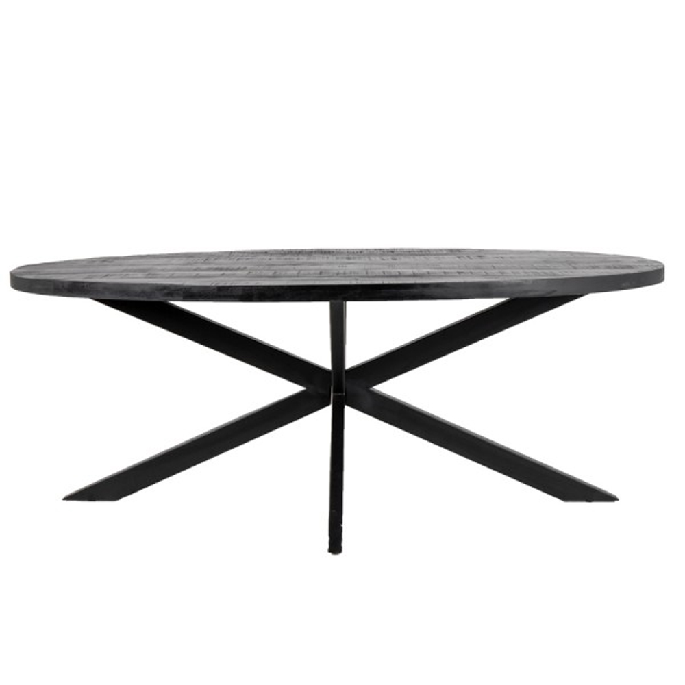 Esstisch Mosan 220 x 100 cm Mango Metall schwarz