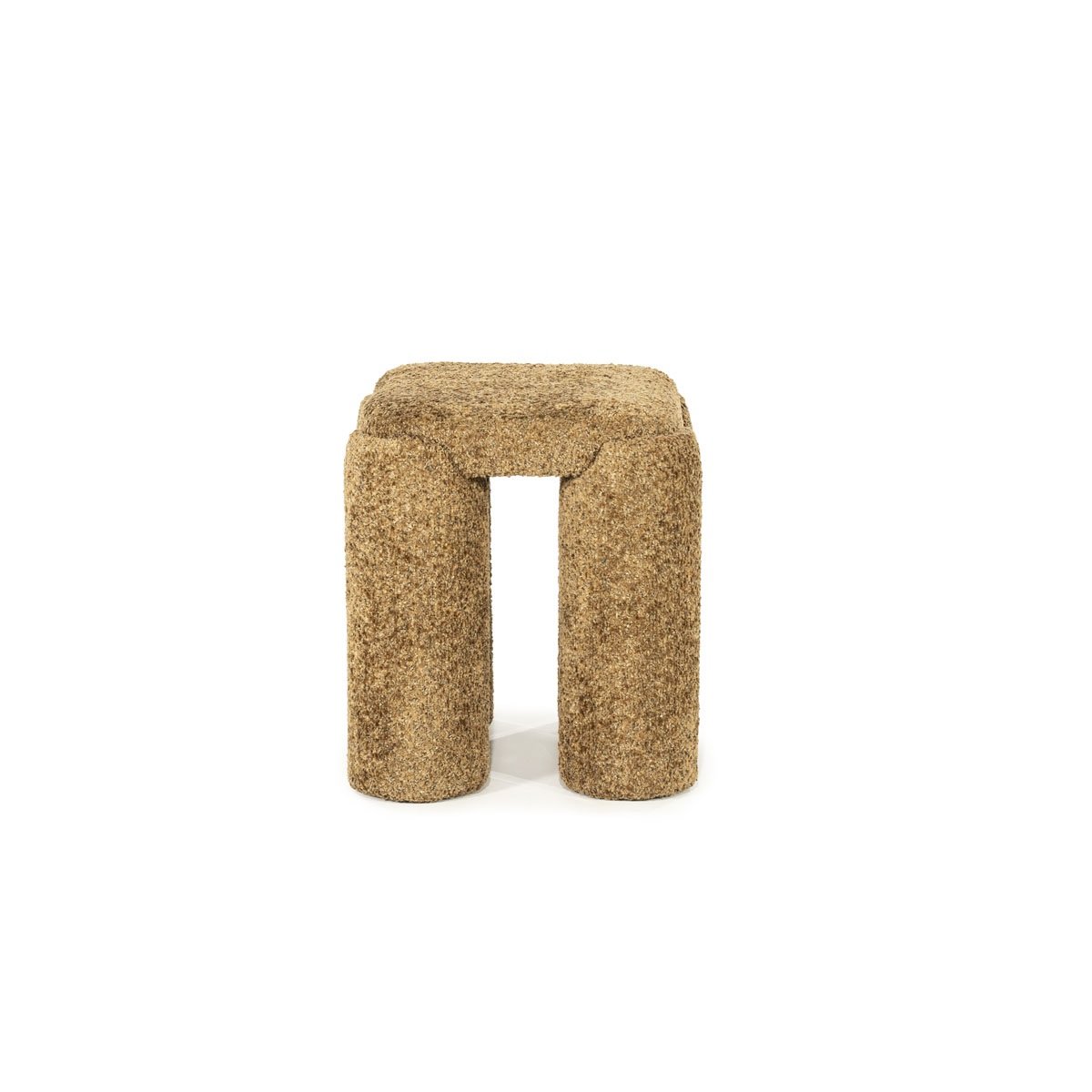Pouf Omla H 47 cm senffarben Hocker Sitzhocker
