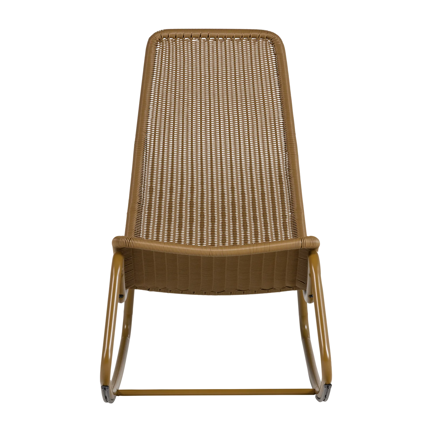 Outdoor Schaukelstuhl Gartenstuhl TOM Metall Kunstrattan honiggelb