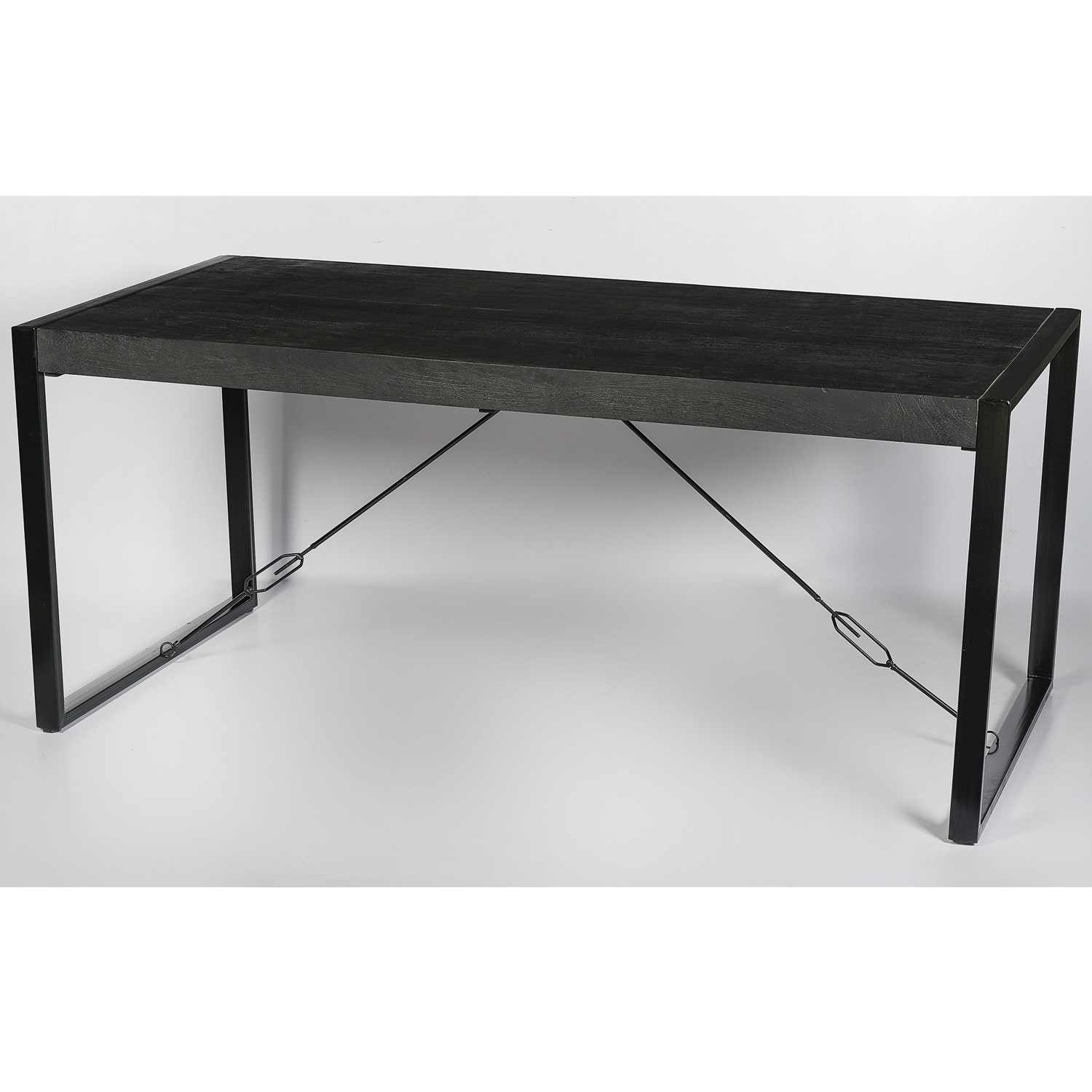 Esstisch Norris 140 x 80 cm Mangoholz Metall schwarz