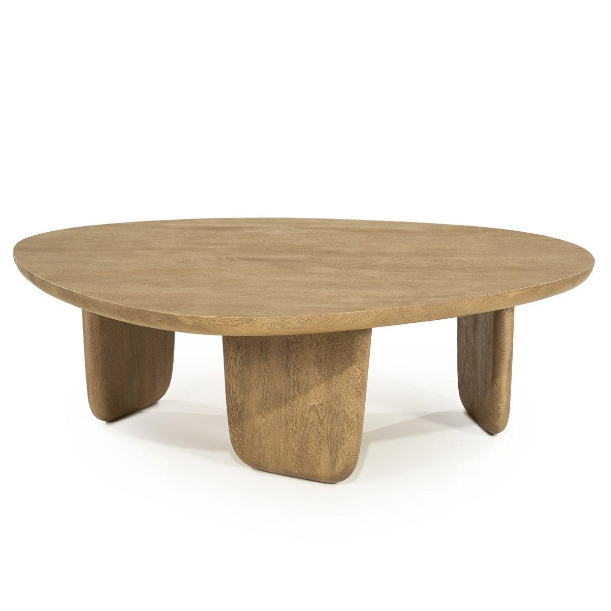 Couchtisch Maud groß 100 x 85 cm Mangoholz hell Sofatisch Beistelltisch