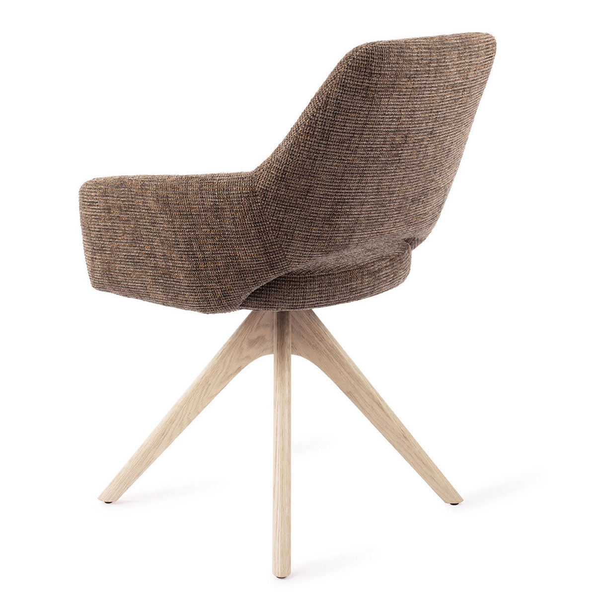 Esszimmerstuhl YANAI drehbar – Kastanie mit Gestell in Eiche gebleicht