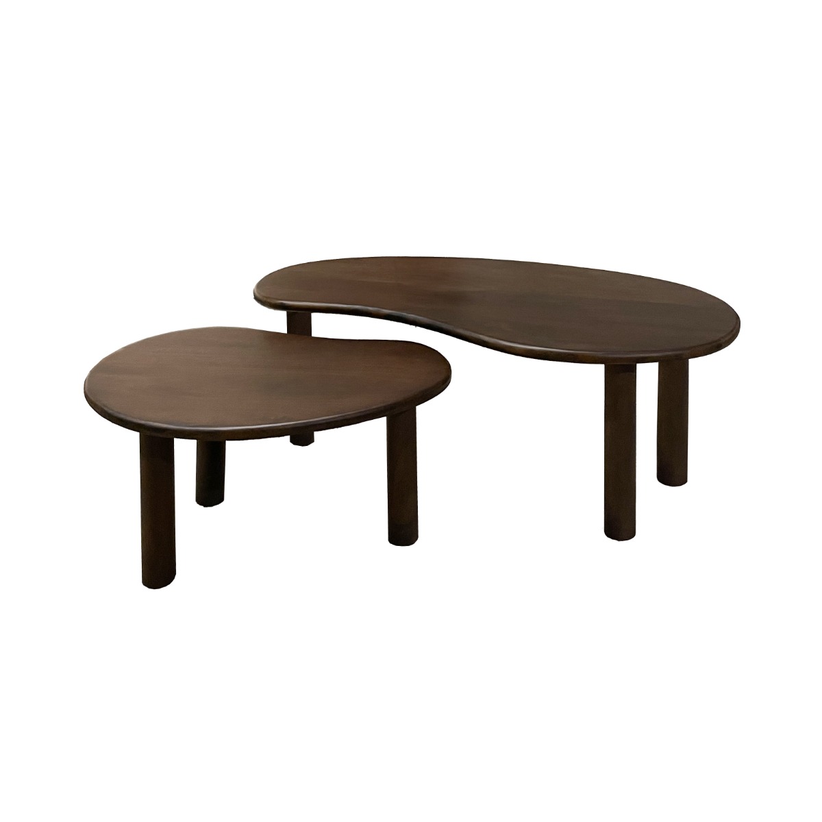 2er Set Couchtisch Nubi Mangholz braun Tischset Sofatische
