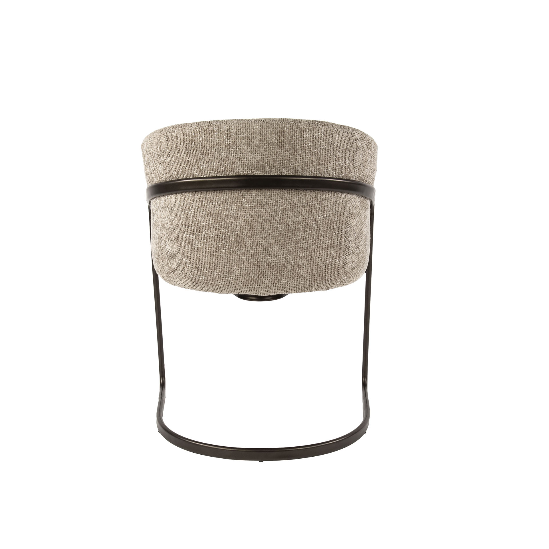 2er Set Freischwinger Stuhl MAYA Chenille Stoff sand