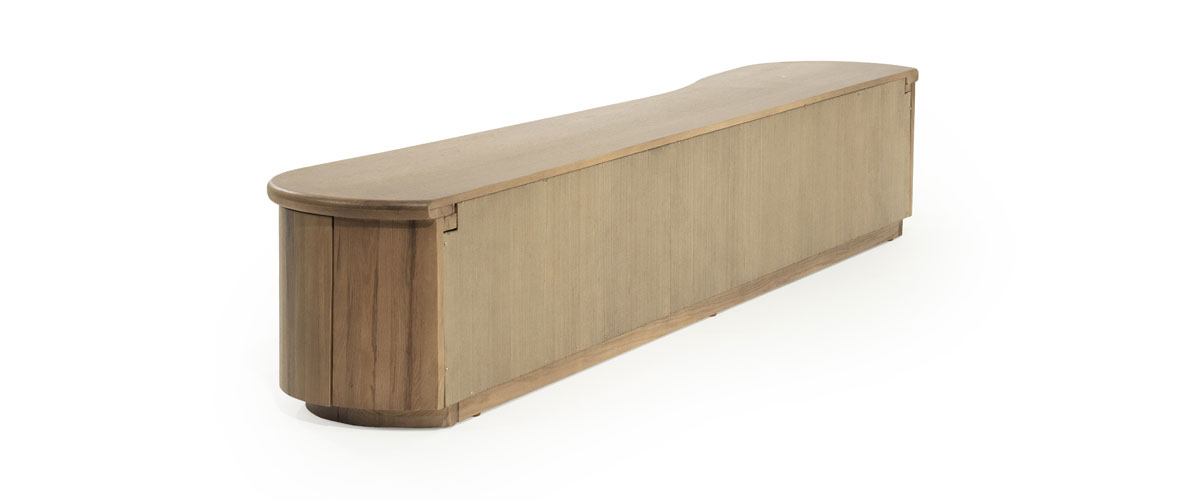 TV Möbel Lowboard Josh 240 cm Eiche Furnier dunkelbraun