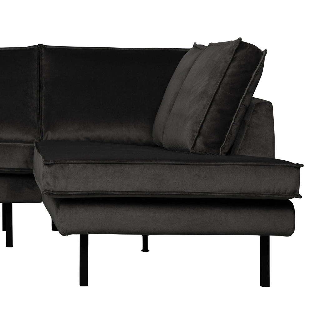 Eckgarnitur Rodeo Samt anthrazit Couch Sofa Ecksofa Longchair rechts