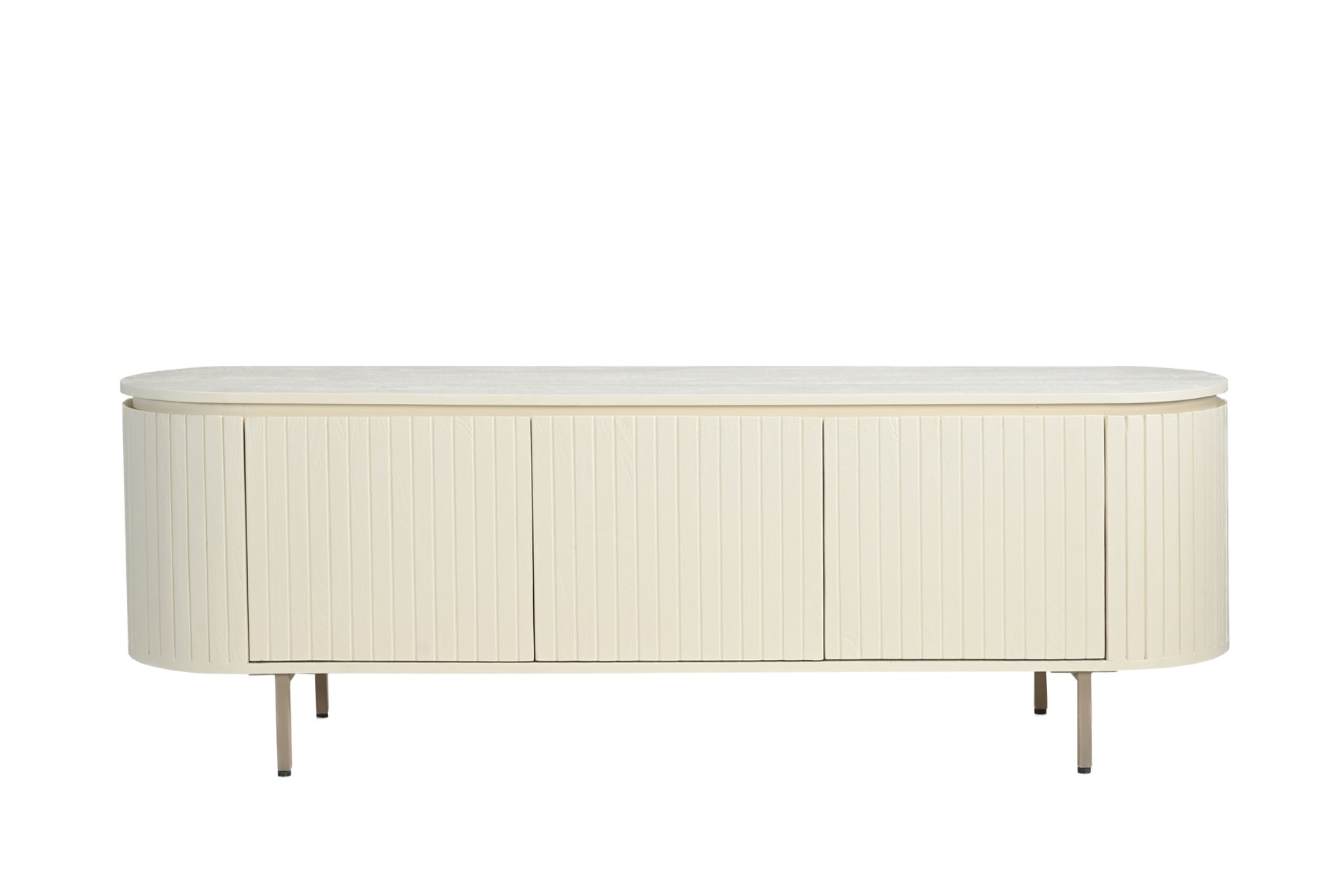 TV Möbel Lowboard Patou 170 cm Mangoholz cremeweiß Sideboard 