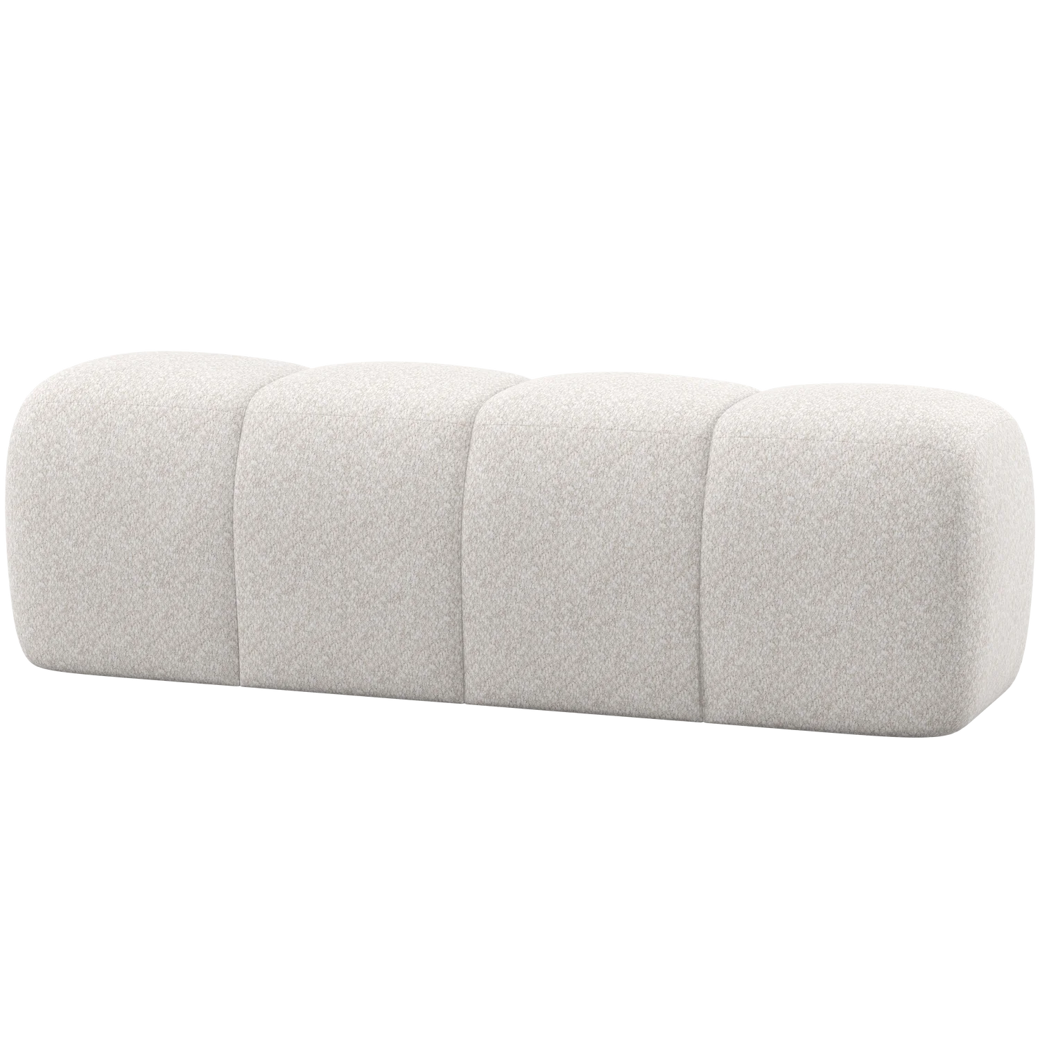 Esszimmerbank Hocker MOJO 164 cm Chenille Wolle ecru