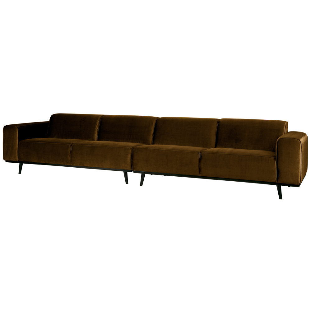 4 Sitzer Sofa STATEMENT XL Samt honiggelb Couch Garnitur Couchgarnitur