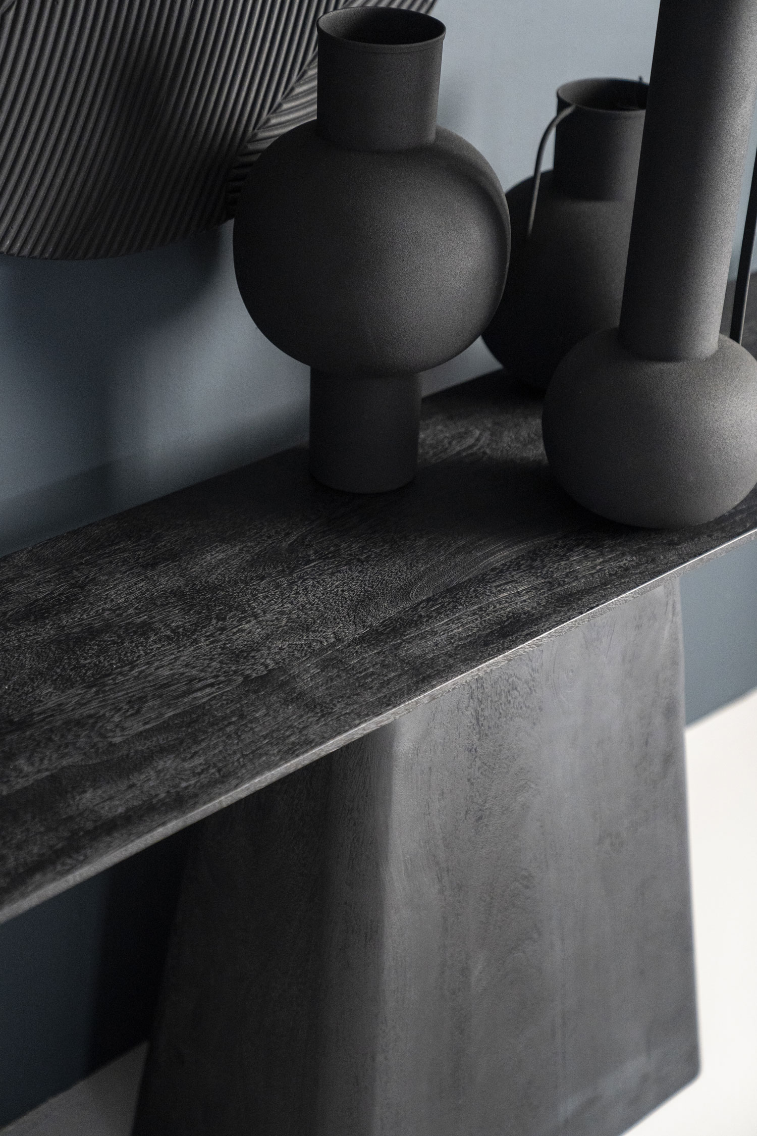Konsolentisch Aron 180 x 40 cm Mango Holz schwarz
