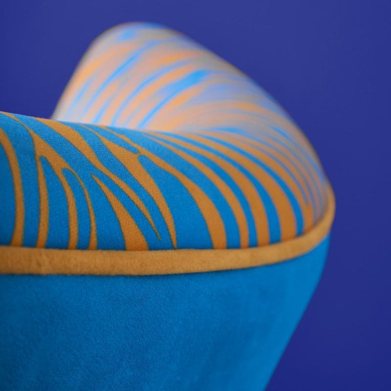 Sessel Zebra blau Polstersessel Fernsehsessel