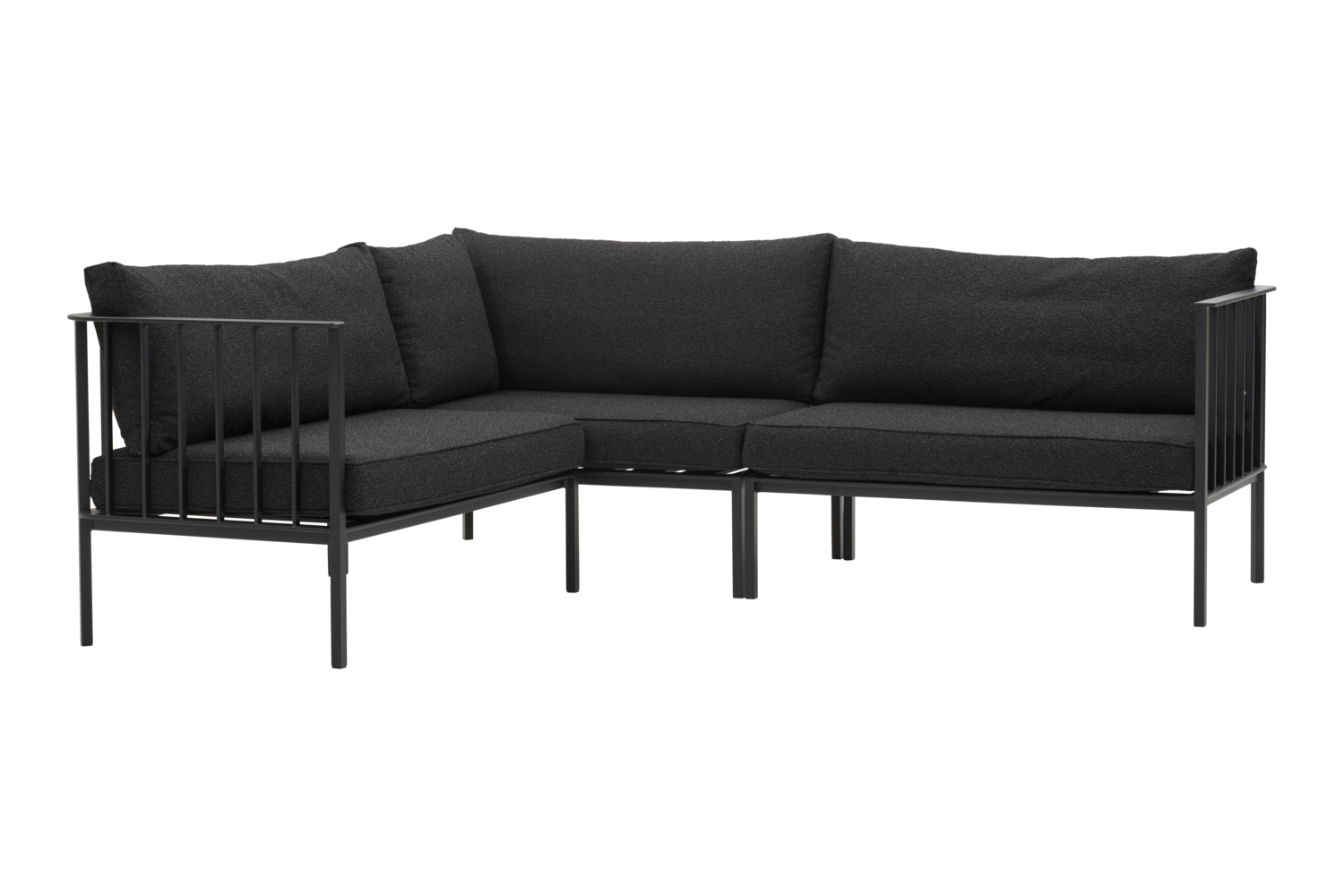 Garten Lounge Set Ecksofa Upper Aluminium schwarz